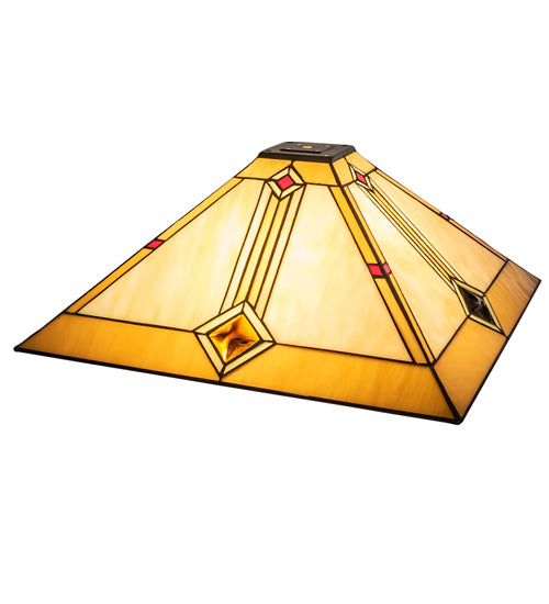 Meyda Lighting Diamond 24" Mission Multi-Colored Shade Glass