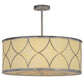 Meyda Lighting Diamond 30" 4-Light Silver Steel Cilindro Pendant Light With Creme Carrare Idalight Shade