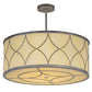 Meyda Lighting Diamond 30" 4-Light Silver Steel Cilindro Pendant Light With Creme Carrare Idalight Shade