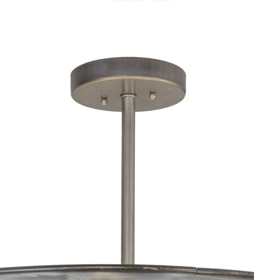 Meyda Lighting Diamond 30" 4-Light Silver Steel Cilindro Pendant Light With Creme Carrare Idalight Shade