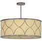 Meyda Lighting Diamond 30" 4-Light Silver Steel Cilindro Pendant Light With Creme Carrare Idalight Shade