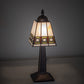 Meyda Lighting Diamond Band Mission 10" Mahogany Bronze Mini Table Lamp With Multi-Colored Stained Shade Glass