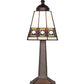 Meyda Lighting Diamond Band Mission 10" Mahogany Bronze Mini Table Lamp With Multi-Colored Stained Shade Glass