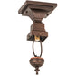 Meyda Lighting Diamond Band Mission 139925 7" Mahogany Bronze Flush Mount Light With Multi-Colored Shade Glass