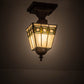 Meyda Lighting Diamond Band Mission 139925 7" Mahogany Bronze Flush Mount Light With Multi-Colored Shade Glass
