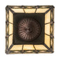 Meyda Lighting Diamond Band Mission 139925 7" Mahogany Bronze Flush Mount Light With Multi-Colored Shade Glass
