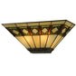 Meyda Lighting Diamond Band Mission 16" 2-Light Mahogany Bronze Wall Sconce With Multi-Colored Shade Glass