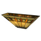 Meyda Lighting Diamond Band Mission 16" 2-Light Mahogany Bronze Wall Sconce With Multi-Colored Shade Glass
