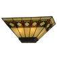 Meyda Lighting Diamond Band Mission 16" 2-Light Mahogany Bronze Wall Sconce With Multi-Colored Shade Glass