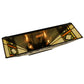 Meyda Lighting Diamond Band Mission 16" 2-Light Mahogany Bronze Wall Sconce With Multi-Colored Shade Glass