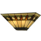 Meyda Lighting Diamond Band Mission 16" 2-Light Mahogany Bronze Wall Sconce With Multi-Colored Shade Glass
