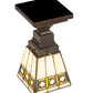 Meyda Lighting Diamond Band Mission 185602 7" Mahogany Bronze Flush Mount Light With Multi-Colored Shade Glass