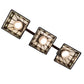 Meyda Lighting Diamond Band Mission 20" 3-Light Mahogany Bronze Vanity Light With Multi-Colored Shade Glass
