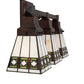 Meyda Lighting Diamond Band Mission 20" 3-Light Mahogany Bronze Vanity Light With Multi-Colored Shade Glass