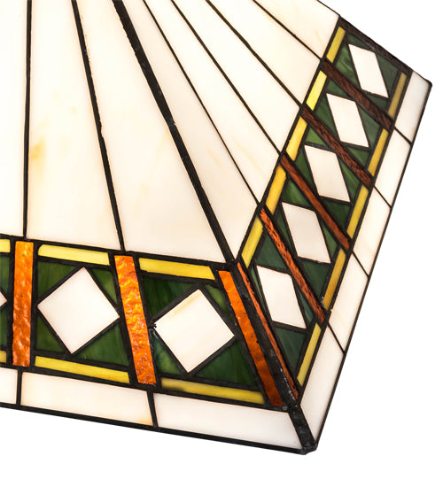 Meyda Lighting Diamond Band Mission 20" Multi-Colored Shade Glass