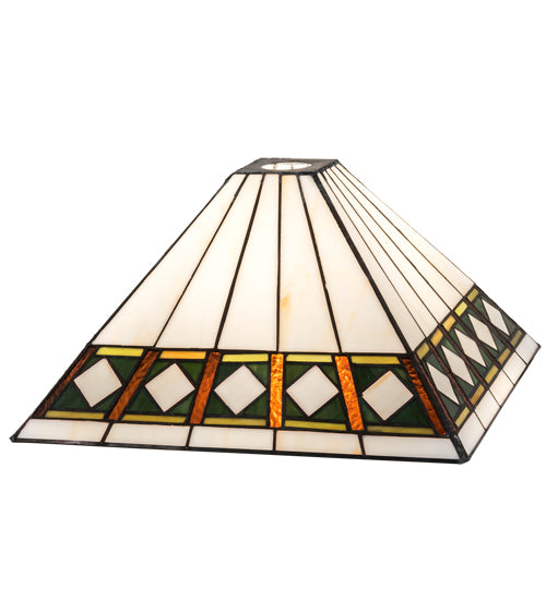 Meyda Lighting Diamond Band Mission 20" Multi-Colored Shade Glass