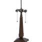 Meyda Lighting Diamond Band Mission 23" 2-Light Mahogany Bronze Table Lamp With Multi-Colored Shade Glass
