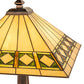 Meyda Lighting Diamond Band Mission 24" 2-Light Mahogany Bronze Table Lamp With Multi-Colored Shade Glass