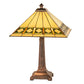 Meyda Lighting Diamond Band Mission 24" 2-Light Mahogany Bronze Table Lamp With Multi-Colored Shade Glass