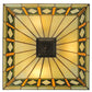 Meyda Lighting Diamond Band Mission 24" 3-Light Mahogany Bronze Inverted Pendant Light With Multi-Colored Shade Glass