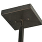 Meyda Lighting Diamond Band Mission 24" 3-Light Mahogany Bronze Inverted Pendant Light With Multi-Colored Shade Glass
