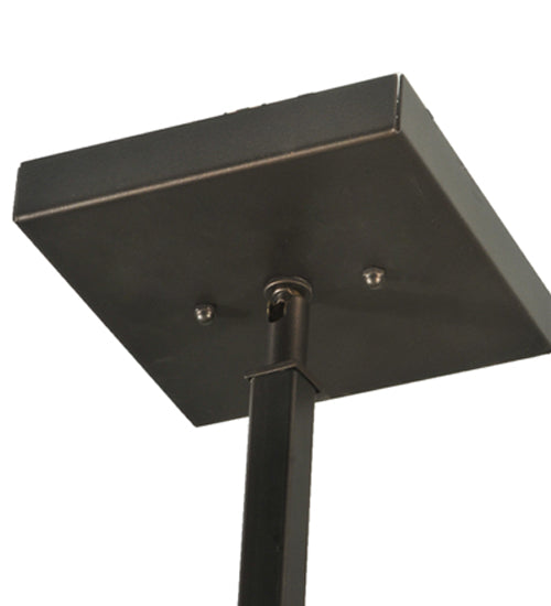 Meyda Lighting Diamond Band Mission 24" 3-Light Mahogany Bronze Inverted Pendant Light With Multi-Colored Shade Glass