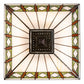 Meyda Lighting Diamond Band Mission 24" 4-Light Mahogany Bronze Inverted Pendant Light With Green & Beige Shade Glass