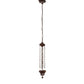 Meyda Lighting Diamond Band Mission 24" 4-Light Mahogany Bronze Inverted Pendant Light With Green & Beige Shade Glass