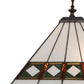 Meyda Lighting Diamond Band Mission 258383 24" 2-Light Mahogany Bronze Table Lamp With Multi-Colored Shade Glass
