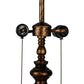 Meyda Lighting Diamond Band Mission 27" 2-Light Aged Bronze Table Lamp With Multi-Colored Shade Glass