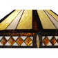 Meyda Lighting Diamond Band Mission 27" 2-Light Aged Bronze Table Lamp With Multi-Colored Shade Glass