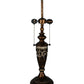 Meyda Lighting Diamond Band Mission 27" 2-Light Aged Bronze Table Lamp With Multi-Colored Shade Glass