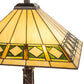 Meyda Lighting Diamond Band Mission 27" 2-Light Mahogany Bronze Table Lamp With Multi-Colored Shade Glass