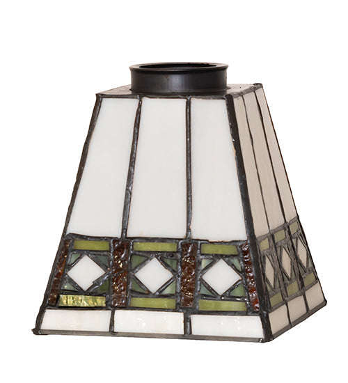 Meyda Lighting Diamond Band Mission 7" Multi-Colored Stained Shade Glass