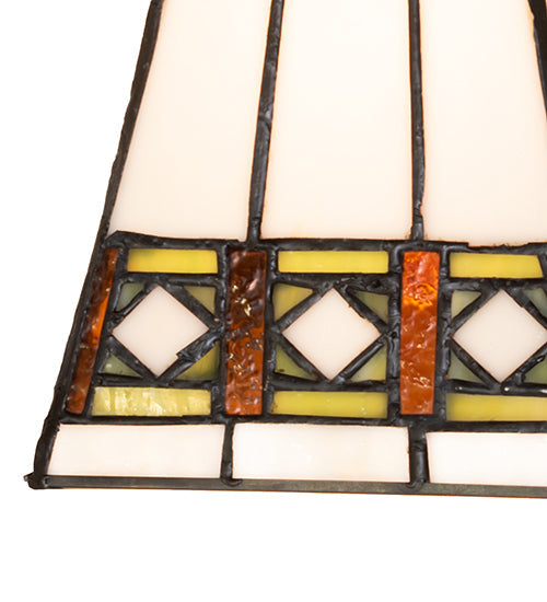 Meyda Lighting Diamond Band Mission 7" Multi-Colored Stained Shade Glass