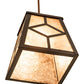 Meyda Lighting Diamond Craftsman 12" Oil Rubbed Bronze Mini Pendant Light With Silver Mica Shade Glass