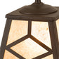 Meyda Lighting Diamond Craftsman 12" Oil Rubbed Bronze Mini Pendant Light With Silver Mica Shade Glass