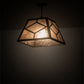 Meyda Lighting Diamond Craftsman 16"Sq 2-Light Oil Rubbed Bronze Pendant Light With Silver Mica Shade Glass