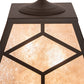 Meyda Lighting Diamond Craftsman 16"Sq 2-Light Oil Rubbed Bronze Pendant Light With Silver Mica Shade Glass