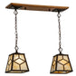 Meyda Lighting Diamond Craftsman 28" 2-Light Mahogany Bronze Island Pendant Light With Beige Shade Glass
