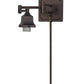 Meyda Lighting Diamond Craftsman 5-13" Mahogany Bronze Adjustable Swing Arm Wall Sconce With Amber Mica Shade Glass