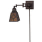 Meyda Lighting Diamond Craftsman 5-13" Mahogany Bronze Adjustable Swing Arm Wall Sconce With Amber Mica Shade Glass