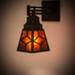 Meyda Lighting Diamond Craftsman 5-14" Textured Black Swing Arm Wall Sconce With Amber Mica Shade Glass