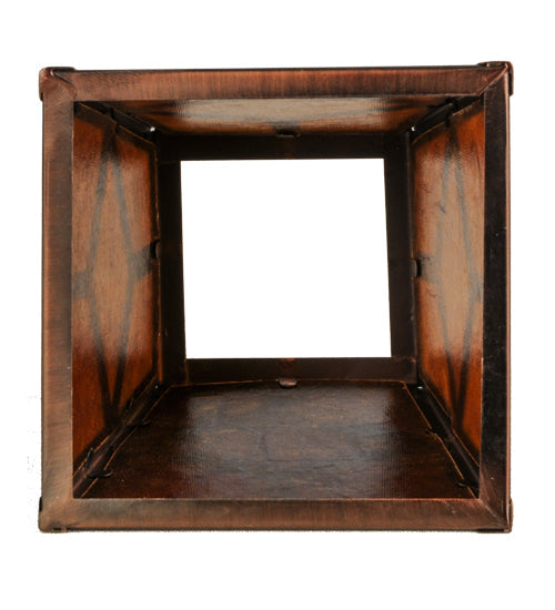 Meyda Lighting Diamond Craftsman 7" Mahogany Bronze Frame With Amber Mica Shade Glass