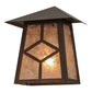 Meyda Lighting Diamond Craftsman 9" Mahogany Bronze Wall Sconce With Silver Mica Shade Glass