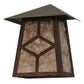Meyda Lighting Diamond Craftsman 9" Mahogany Bronze Wall Sconce With Silver Mica Shade Glass