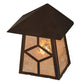 Meyda Lighting Diamond Craftsman 9" Mahogany Bronze Wall Sconce With Silver Mica Shade Glass