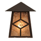 Meyda Lighting Diamond Craftsman 9" Mahogany Bronze Wall Sconce With Silver Mica Shade Glass