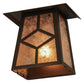 Meyda Lighting Diamond Craftsman 9" Mahogany Bronze Wall Sconce With Silver Mica Shade Glass
