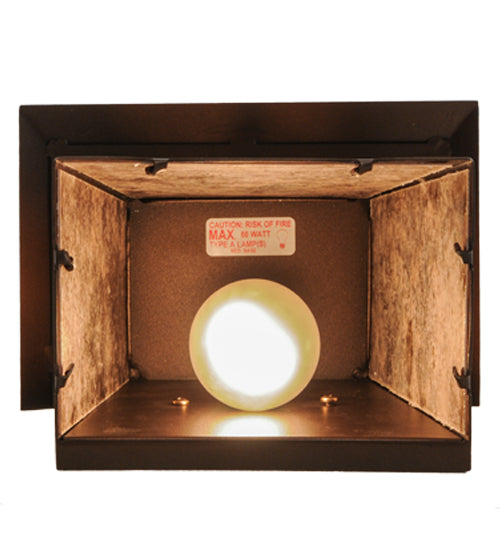 Meyda Lighting Diamond Craftsman 9" Mahogany Bronze Wall Sconce With Silver Mica Shade Glass